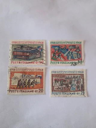 Francobolli 1918 Cinquantenario Vittoria 1 Guerra