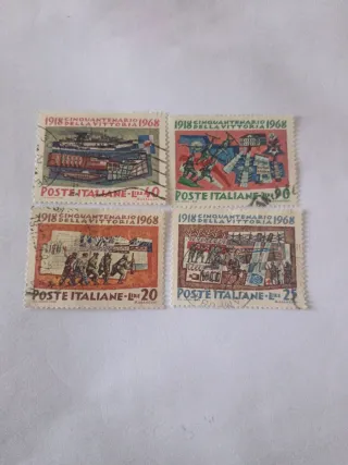 Francobolli 1918 Cinquantenario Vittoria 1 Guerra