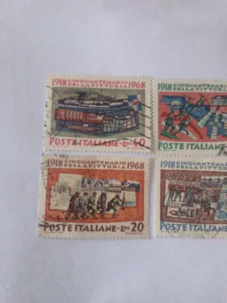 Francobolli 1918 Cinquantenario Vittoria 1 Guerra