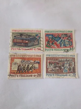 Francobolli 1918 Cinquantenario Vittoria 1 Guerra