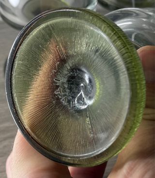 Set 5 Calici Vetro Verde Vintage