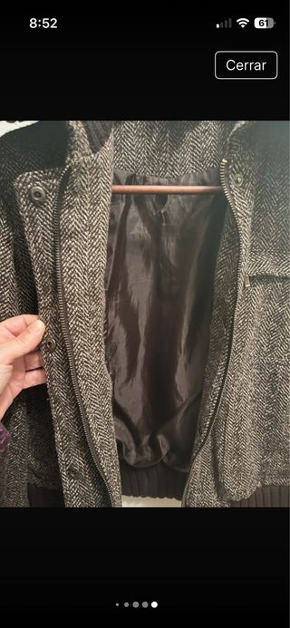 Chaqueta paño jaspeada marrón y gris