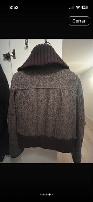 Chaqueta paño jaspeada marrón y gris