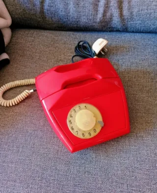 Teléfono Antiguo Rojo Años 70