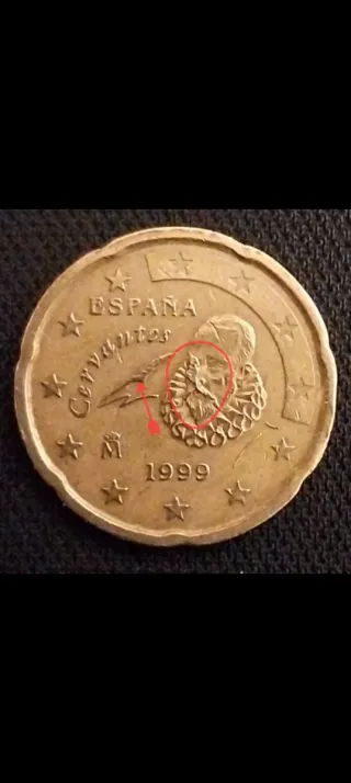 20 céntimos España Cervantes 1999 ERROR