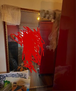 Specchiera 180x120 con cornice rossa