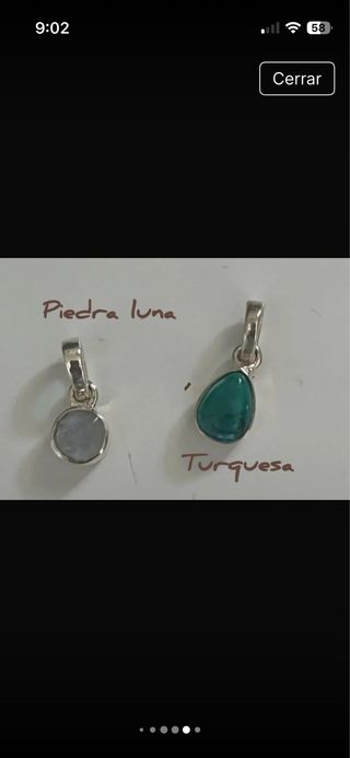 Colgantes Piedra Natural engarzada en plata