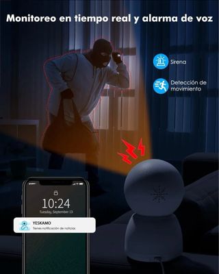 Cámara Vigilancia YESYAMO Doble 4MP 2.5K