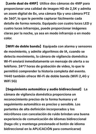 Cámara Vigilancia YESYAMO Doble 4MP 2.5K