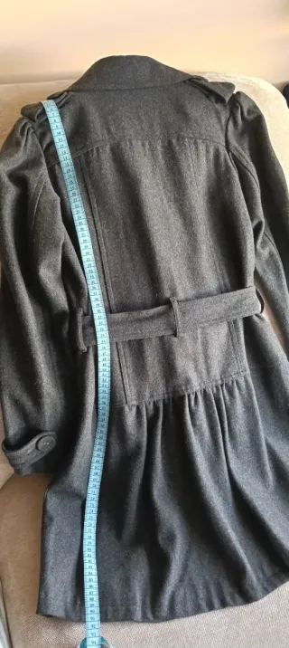 Abrigo paño entallado gris marengo