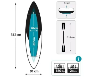 Kayak Doble Inflable Explorer K2