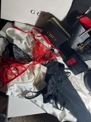 Conjunto Lencería rosa o rojo.. precio unidad