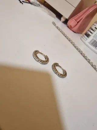 Pulsera y pendientes plata circonitas