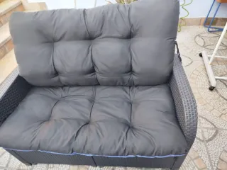 Conjunto Muebles Exterior Ratán Negro