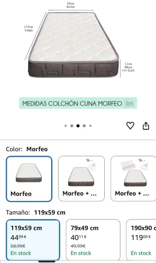 Cuna de bebé con colchón