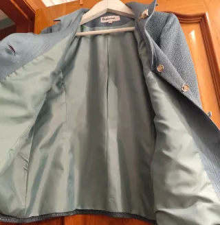 Traje de chaqueta azul verdoso