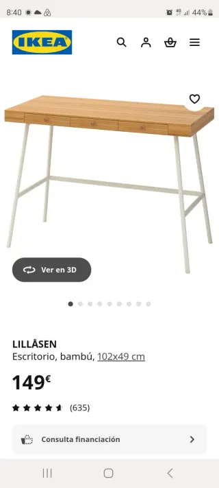 Escritorio Ikea Lillasen Bambú
