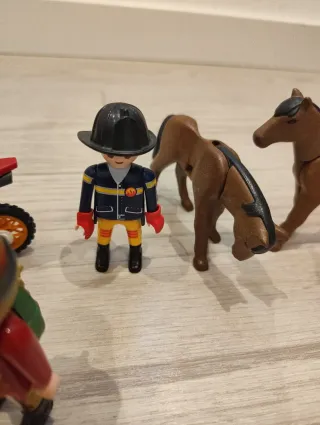 Playmobil Set: Moto, Caballos y Figuras