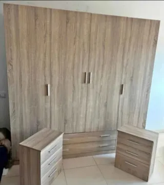 Armario modular madera color beige/marrón