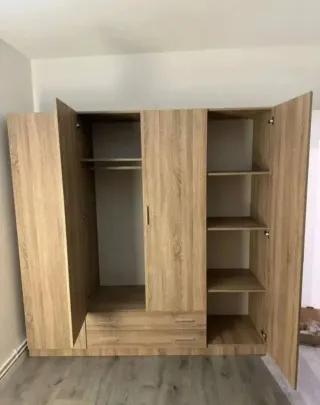 Armario modular madera color beige/marrón