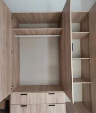 Armario modular madera color beige/marrón