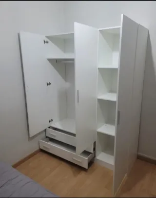 Armario modular madera color beige/marrón