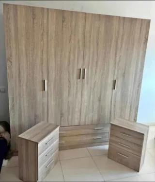 Armario modular madera color beige/marrón