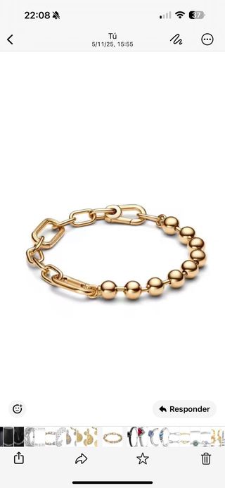 Pulsera modelo Pandora Me Dorada