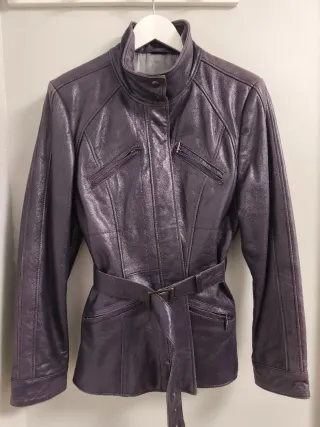 Chaqueta de cuero mujer morado