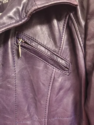 Chaqueta de cuero mujer morado