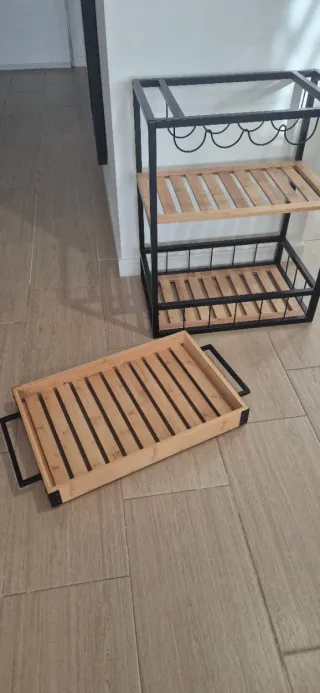 Mueble auxiliar cocina madera y metal