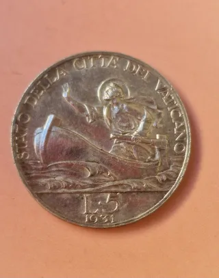 5 Lire Argento Vaticano Pio IX