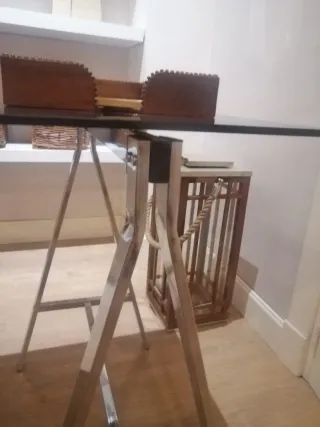 Escritorio El Gato Preto cristal y madera