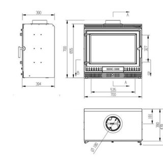 Insertable  Estufa  Leña Ventilada MAD2043