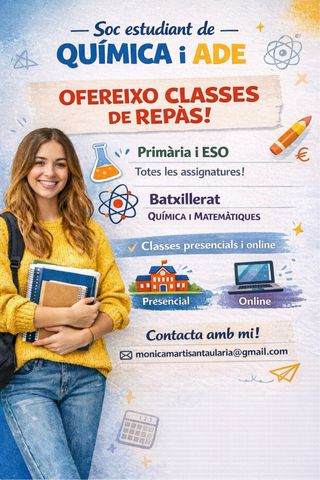 Classes de repàs de primària a Batxillerat i PAU