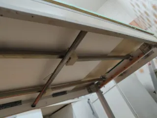 Mesa de cocina cristal y metal