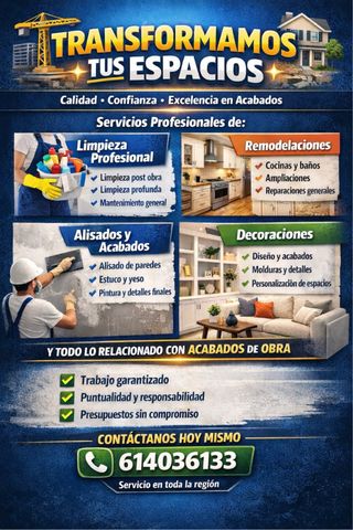 Reformas, Limpieza y Acabados Profesionales.