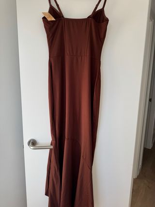 Vestido Corsé Marrón Maxi.