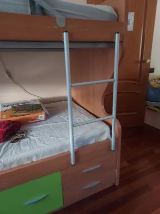 Cama litera tren infantil madera