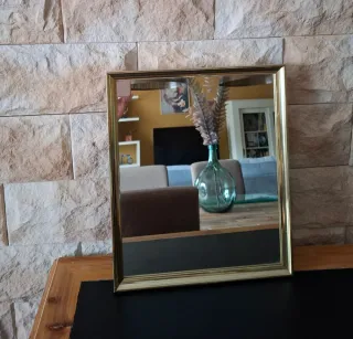 Espejo Marco Dorado Metal