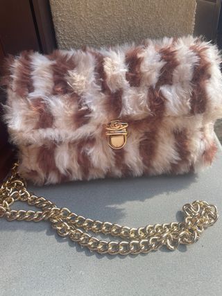 Borsetta pelo marrone e beige