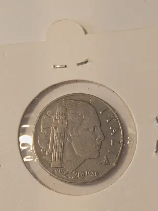 Moneta Italia 20 cent 1939