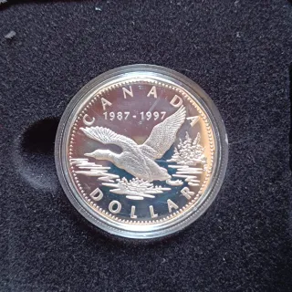 Moneda Plata Canadá 1 Dólar 1997