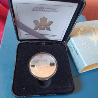 Moneda Plata Canadá 1 Dólar 1997