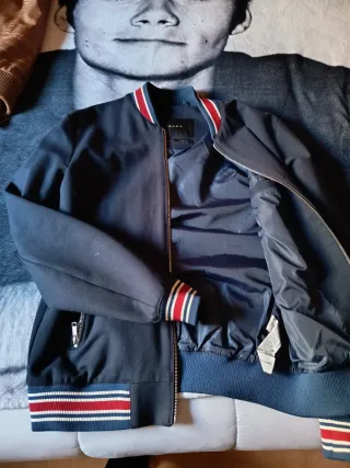 Cazadora Bomber Zara Azul Hombre