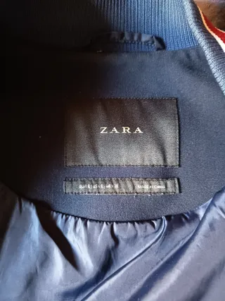 Cazadora Bomber Zara Azul Hombre