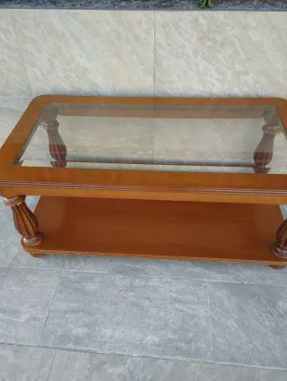 Mesa de centro madera y cristal