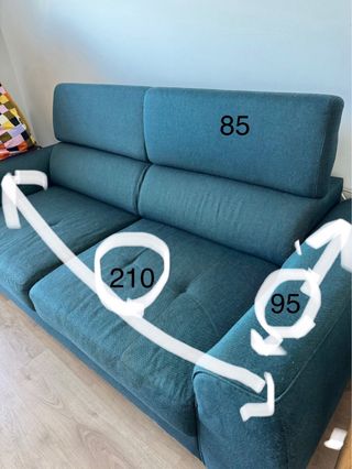 Sofá de tela azul