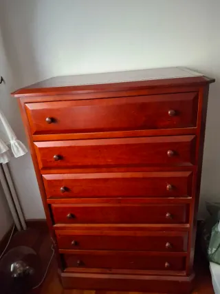 Conjunto dormitorio madera maciza cerezo