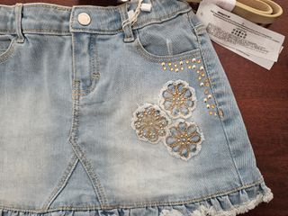 Gonna di jeans nuova con accessori